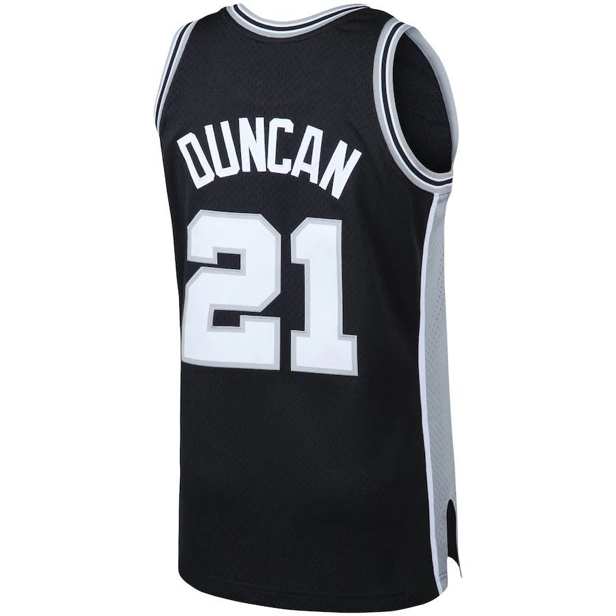 S.Antonio Spurs #21 Tim Duncan Big & Tall Hardwood Classics Jersey Black Stitched American Basketball Jersey