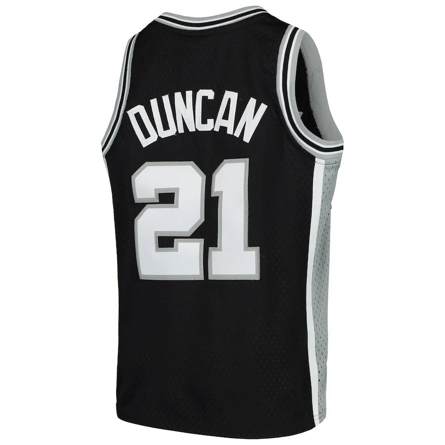 S.Antonio Spurs #21 Tim Duncan  Swingman Throwback Jersey Black Stitched American Basketball Jersey