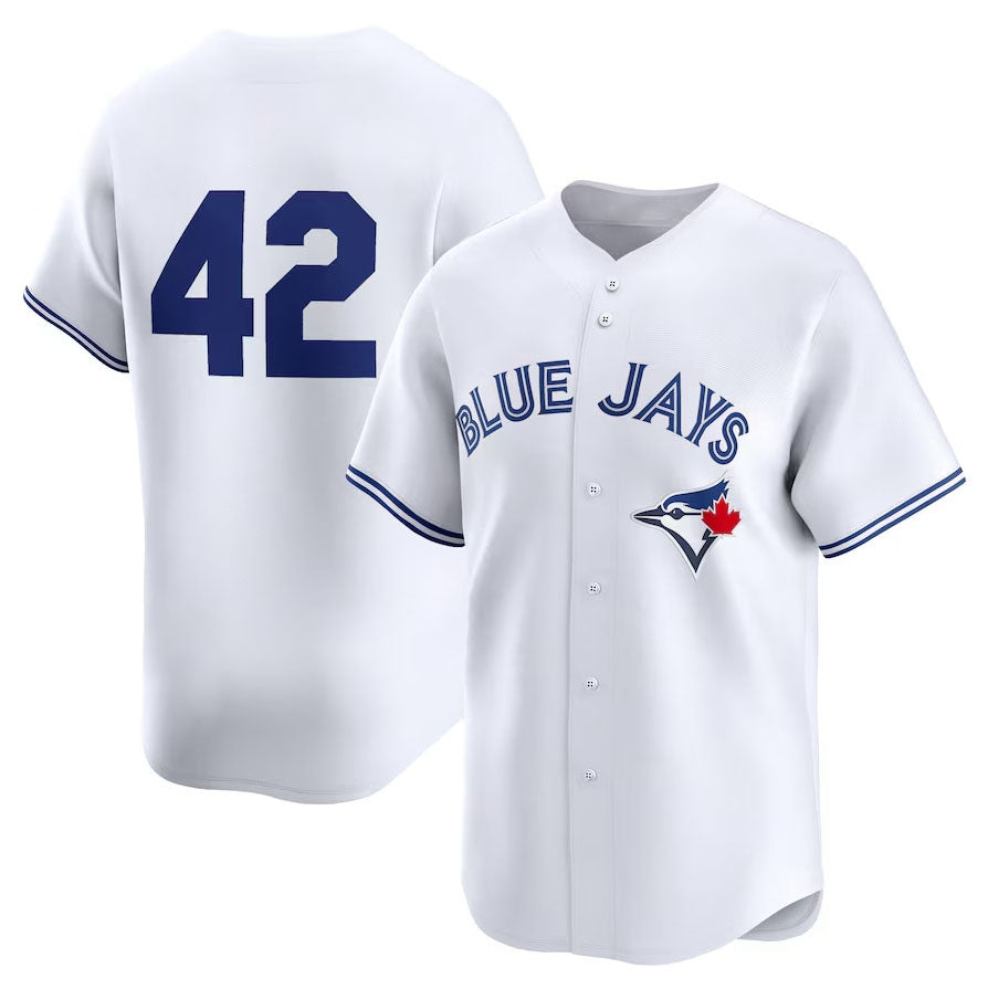 Toronto Blue Jays 2024 #42 Jackie Robinson Day Home Limited Jersey C White Stitches Baseball Jerseys