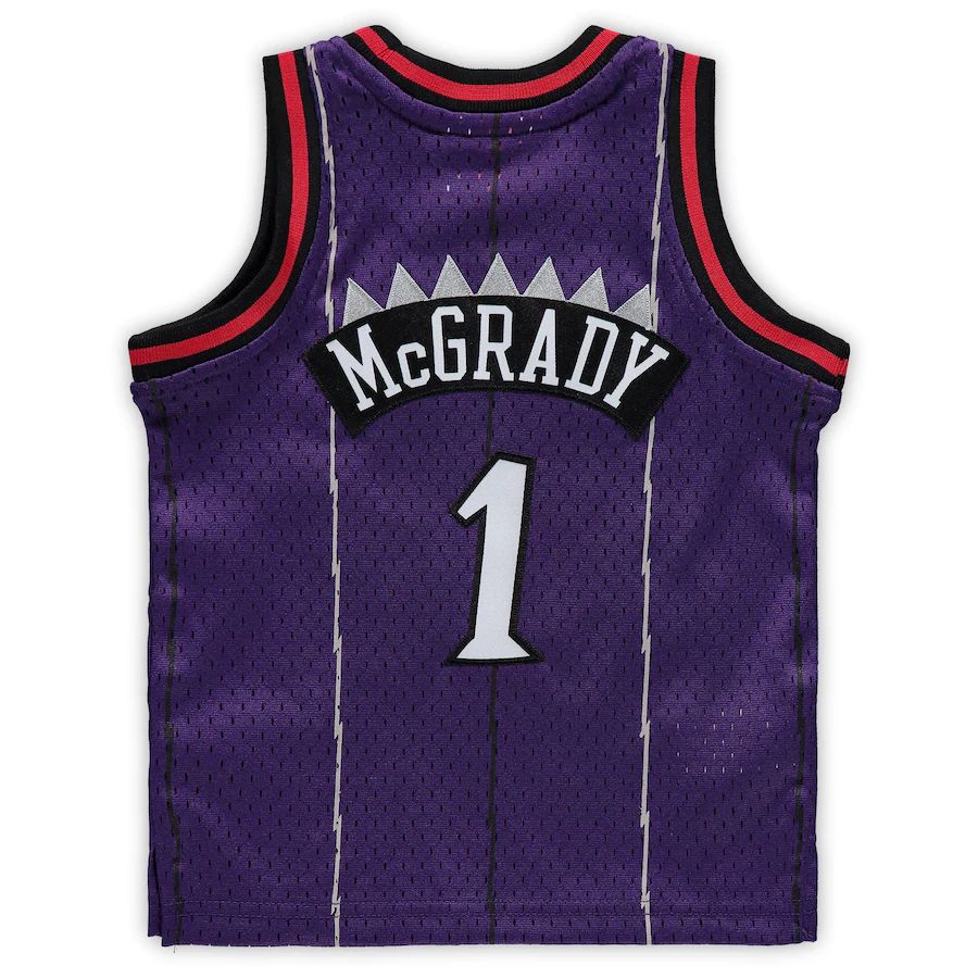 T.Raptors #1 Tracy McGrady Infant 1998-99 Hardwood Classics Retired Player Jersey Purple Stitched American Basketball Jersey