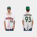 #93 VICTOR CASTANEDA MEXICO BASEBALL 2023 WORLD BASEBALL CLASSIC JERSEY C WHITE Stitches Baseball Jerseys