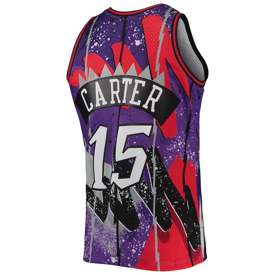 T.Raptors #15 Vince Carter Hardwood Classics 1998-99 Hyper Hoops Swingman Jersey Purple Stitched American Basketball Jersey