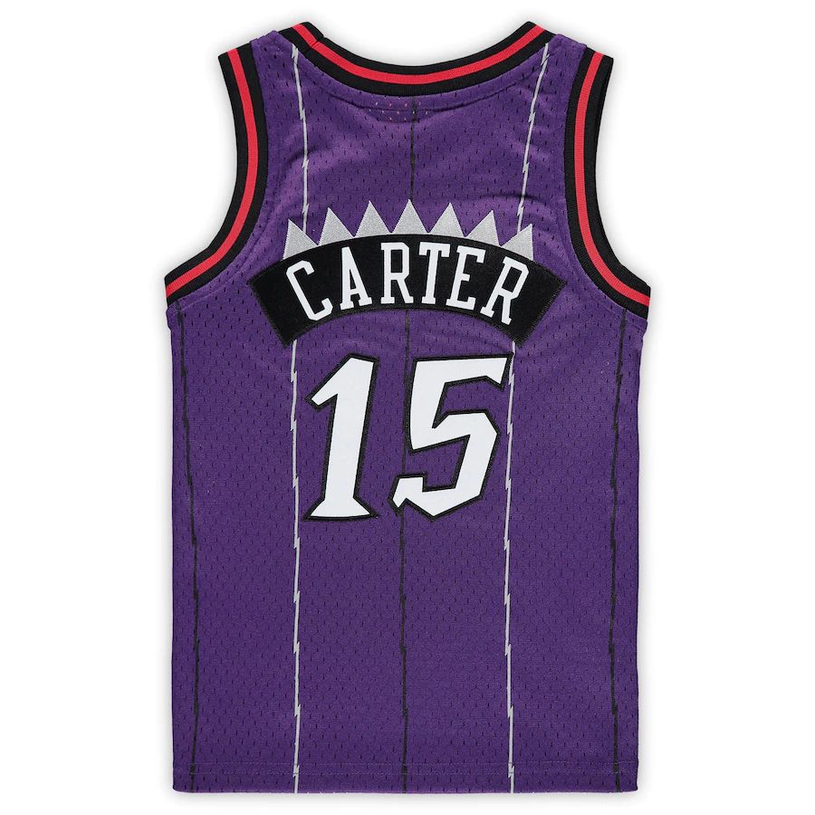 T.Raptors #15 Vince Carter Preschool 1998-1999 Hardwood Classics Throwback Team Jersey Purple Stitched American Basketball Jersey