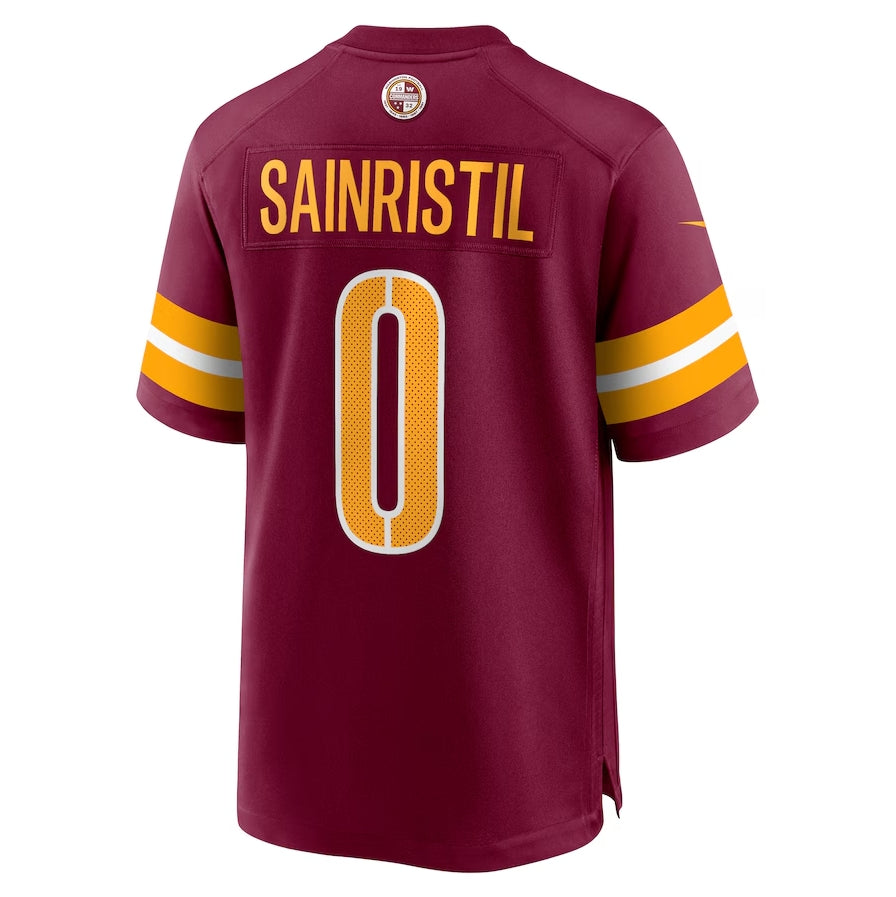 W.Commanders #0 Sainristil Burgundy Game Stitched American Football Jerseys