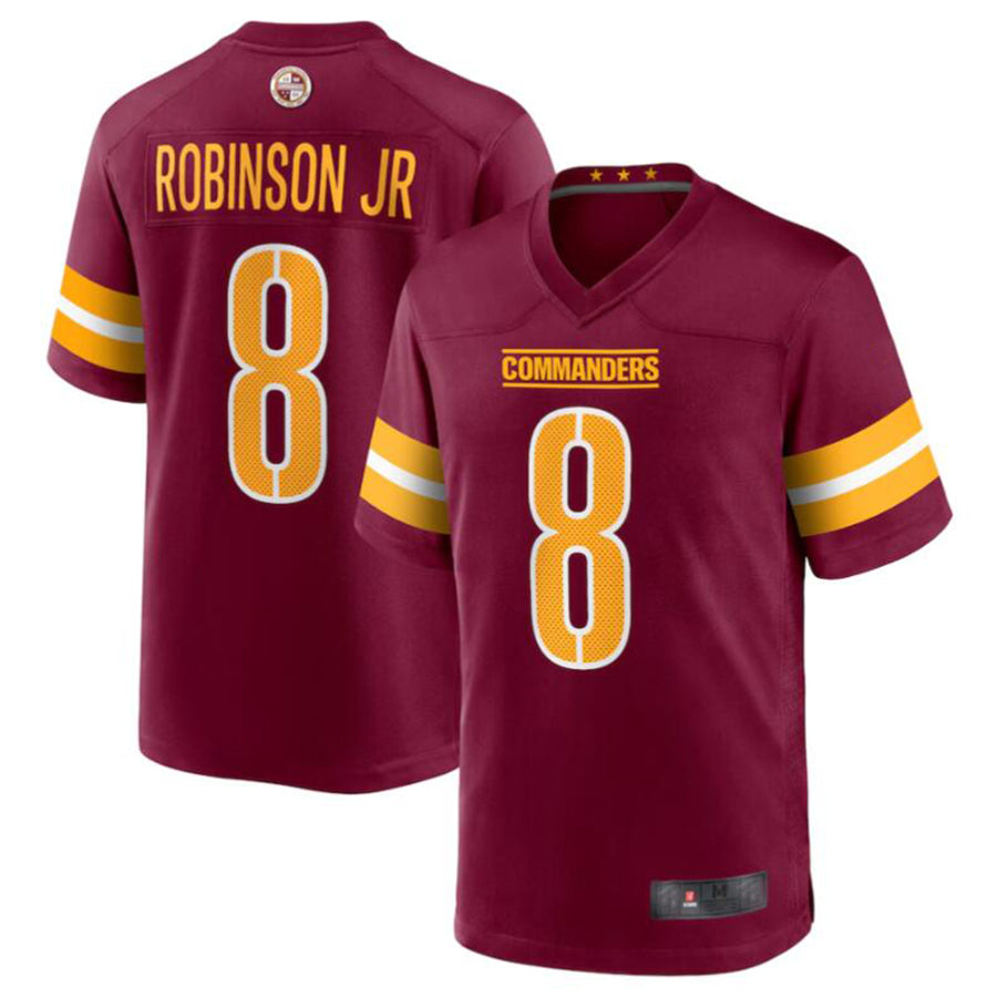 W.Commanders #8 Brian Robinson Player Burgundy Home Game Football Jerseys