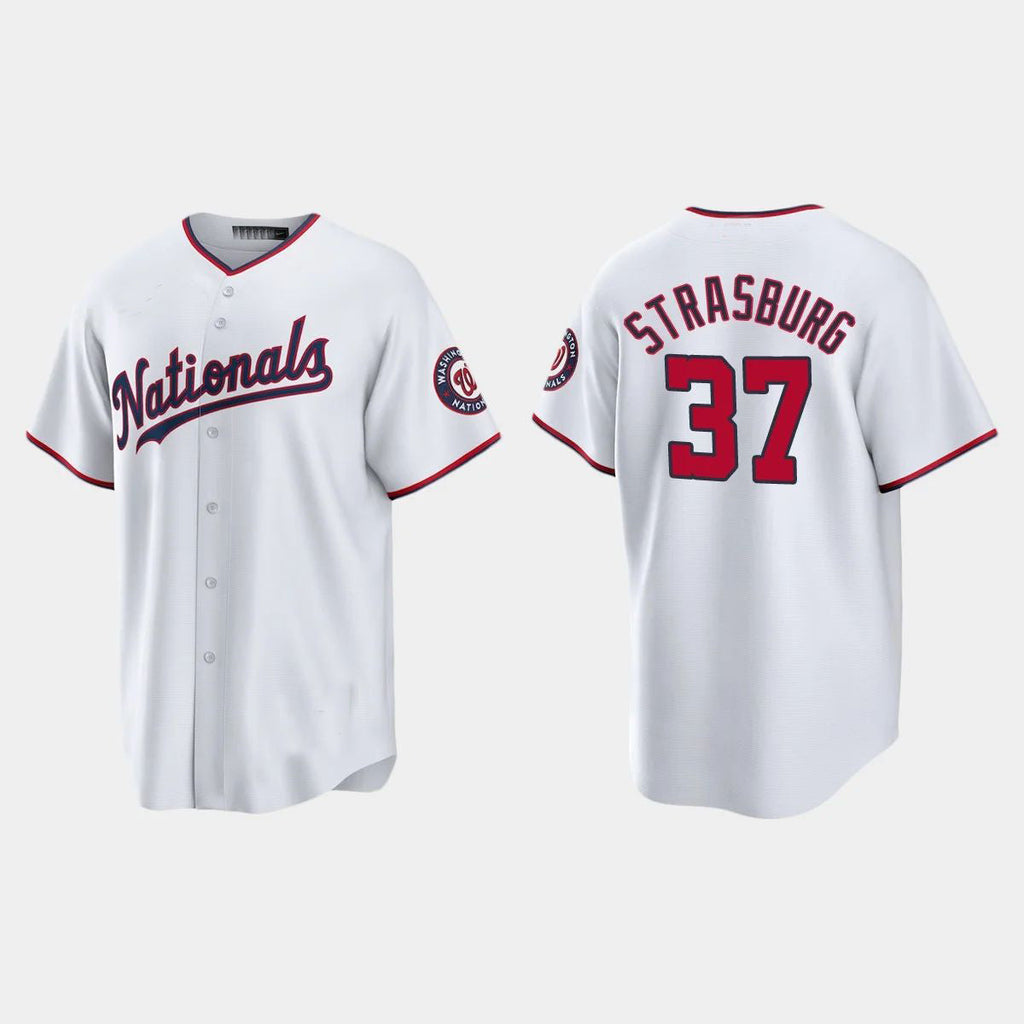 WASHINGTON NATIONALS #37 STEPHEN STRASBURG REPLICA ALTERNATE JERSEYC WHITE Baseball Jerseys