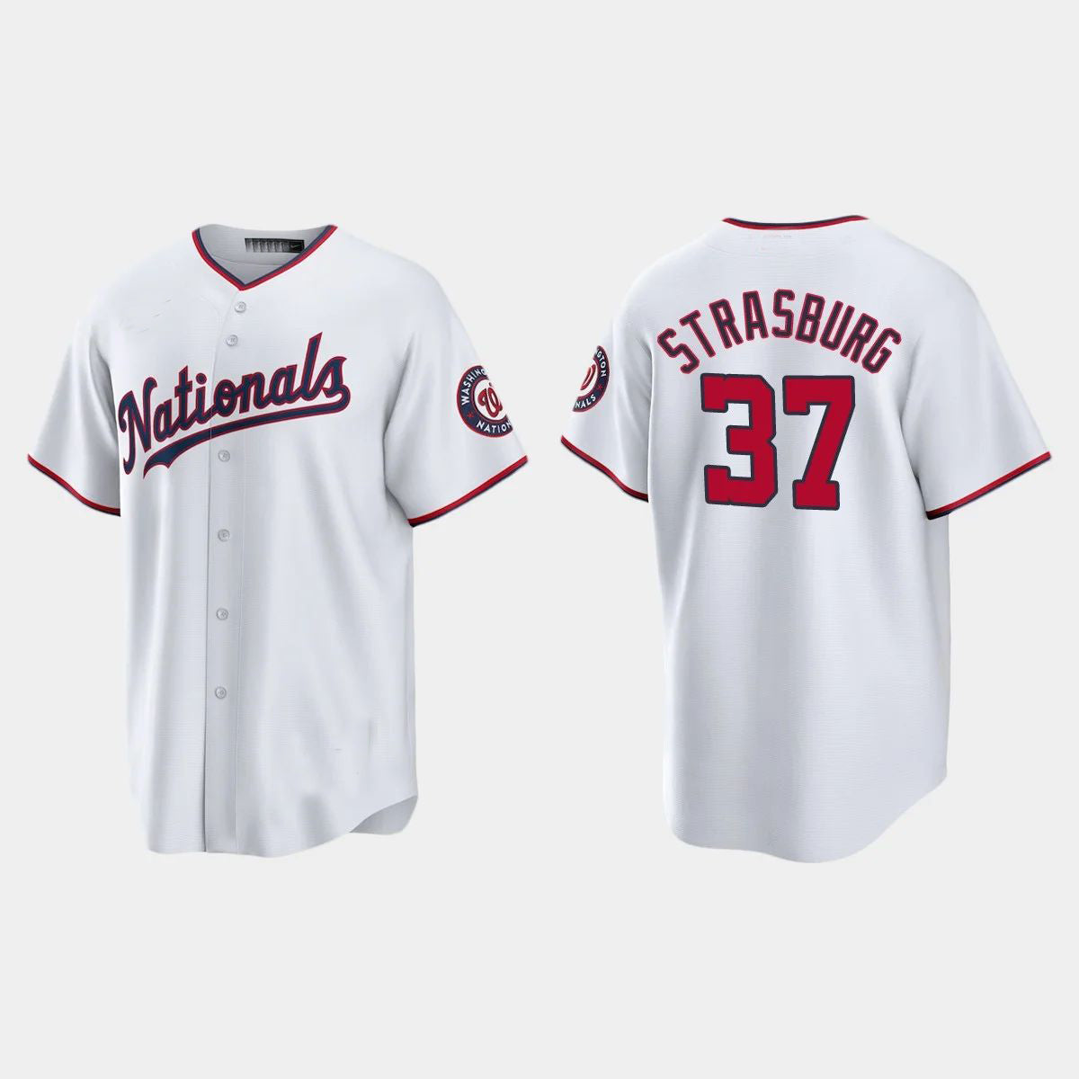 WASHINGTON NATIONALS #37 STEPHEN STRASBURG REPLICA ALTERNATE JERSEYC WHITE Baseball Jerseys
