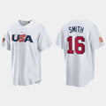 #16 WILL SMITH LOS ANGELES DODGERS 2023 WORLD BASEBALL CLASSIC USA REPLICA JERSEY C WHITE Stitches Baseball Jerseys