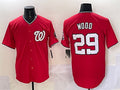 Washington Nationals #29 James Wood Red Limited Stitched Baseball Jersey