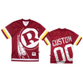Custom W.Football Team Burgundy Big Face Jersey