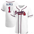 Atlanta Braves #1 Ozzie Albies White Home Jersey Stitches Baseball Jerseys