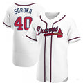 Atlanta Braves #40 Mike Soroka White Home Jersey Stitches Baseball Jerseys