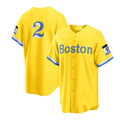 Boston Red Sox #2 Xander Bogaerts City Connect Replica Player Jersey - Gold Light Blue Baseball Jerseys