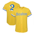 Boston Red Sox #2 Xander Bogaerts City Connect Replica Player Jersey - Gold Light Blue Baseball Jerseys