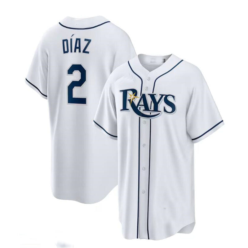 Tampa Bay Rays #2 Yandy Daz Home Replica Player Jersey - White Baseball Jerseys