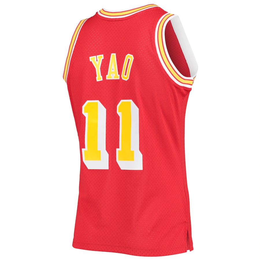 H.Rockets #11 Yao Ming 2004-05 Hardwood Classics Swingman Jersey Icon Edition Red Stitched American Basketball Jersey