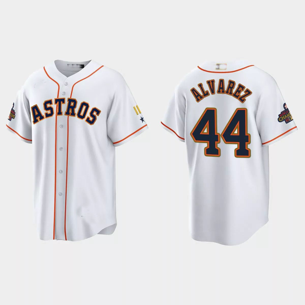 #44 Yordan Alvarez Houston Astros 2023 Gold Program JerseyC White Stitches Baseball Jerseys