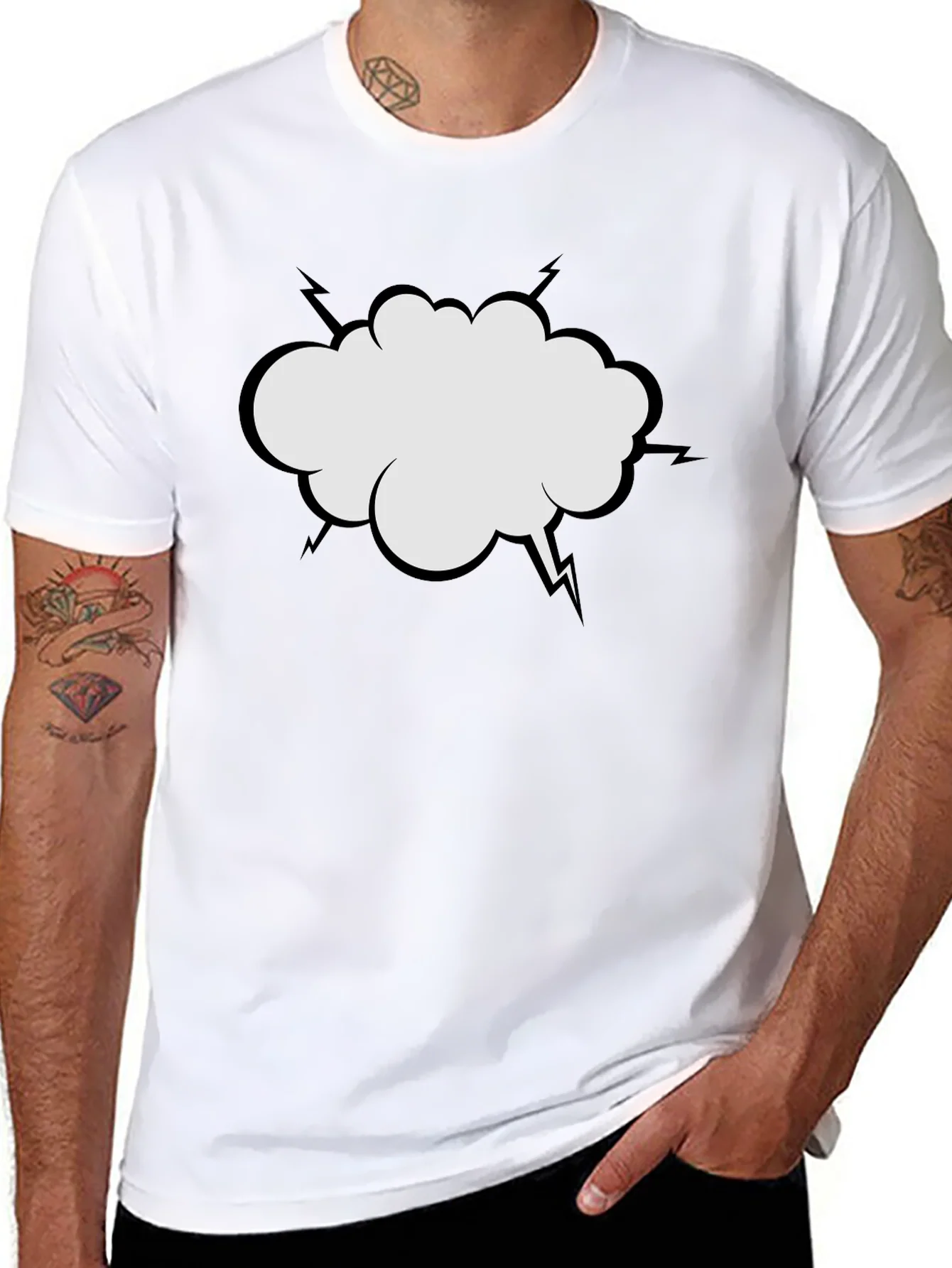 Comic Bubble Graphic Tee - Classic Black T-Shirt