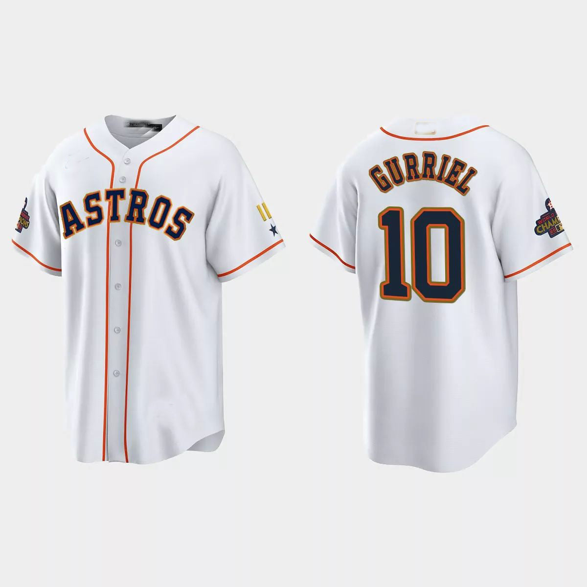 #10 Yuli Gurriel Houston Astros 2023 Gold Program JerseyC White Stitches Baseball Jerseys