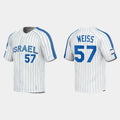 #57 ZACK WEISS ISRAEL BASEBALL 2023 WORLD BASEBALL CLASSIC JERSEY C WHITE Stitches Baseball Jerseys