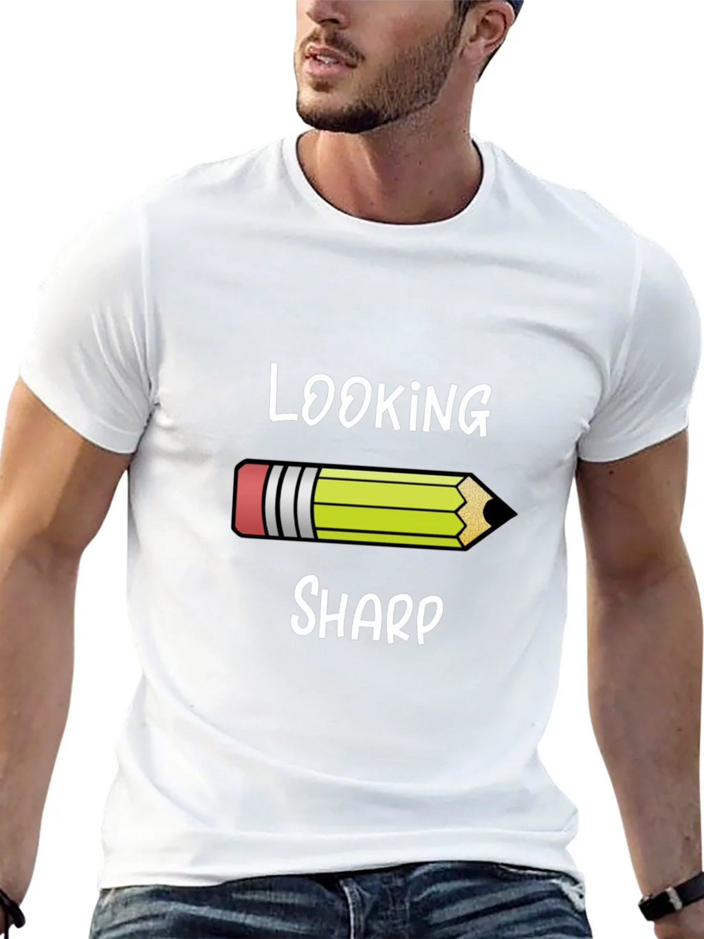 Looking Sharp Graphic Tee - Pencil Design
