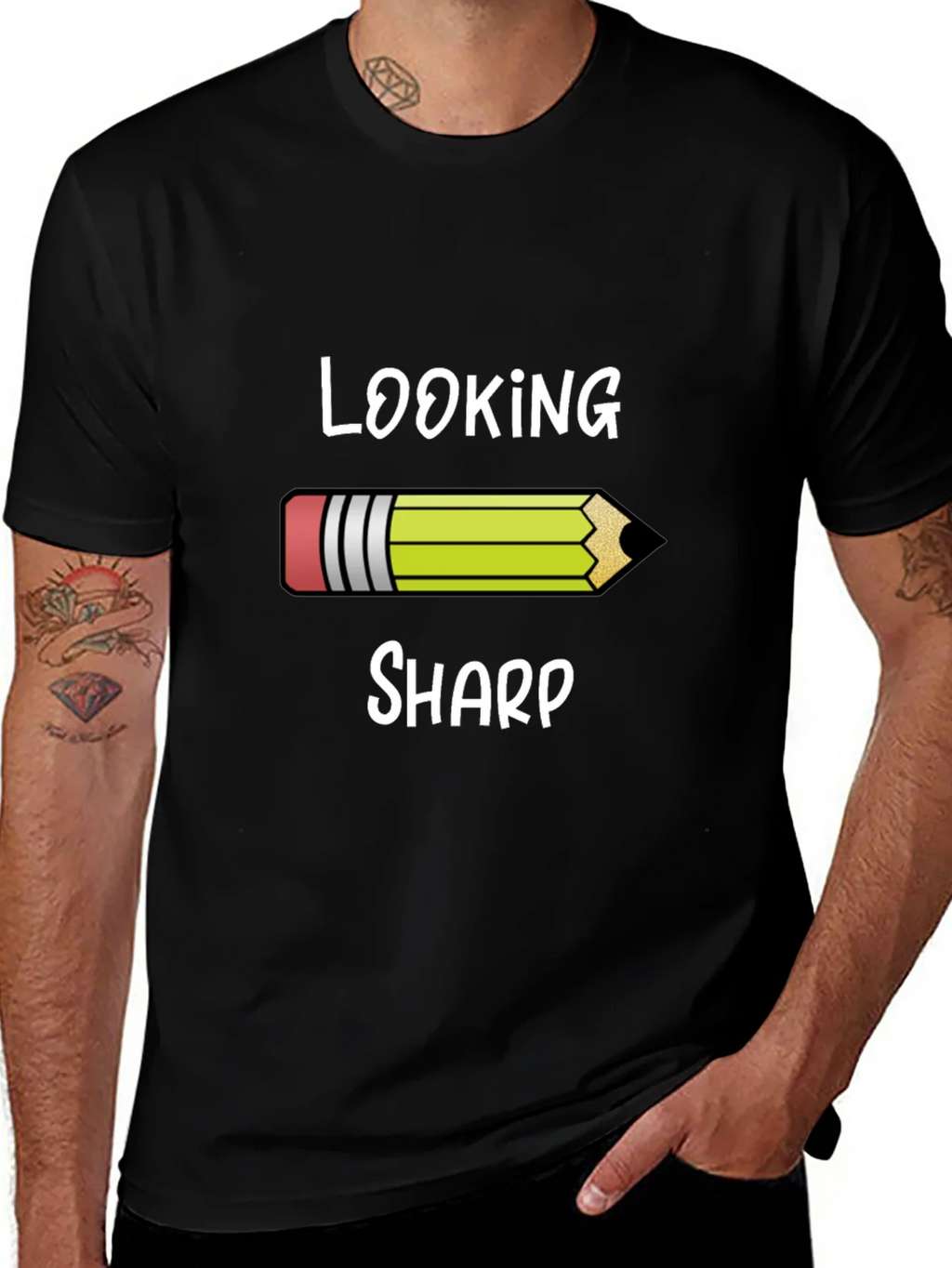 Looking Sharp Graphic Tee - Pencil Design