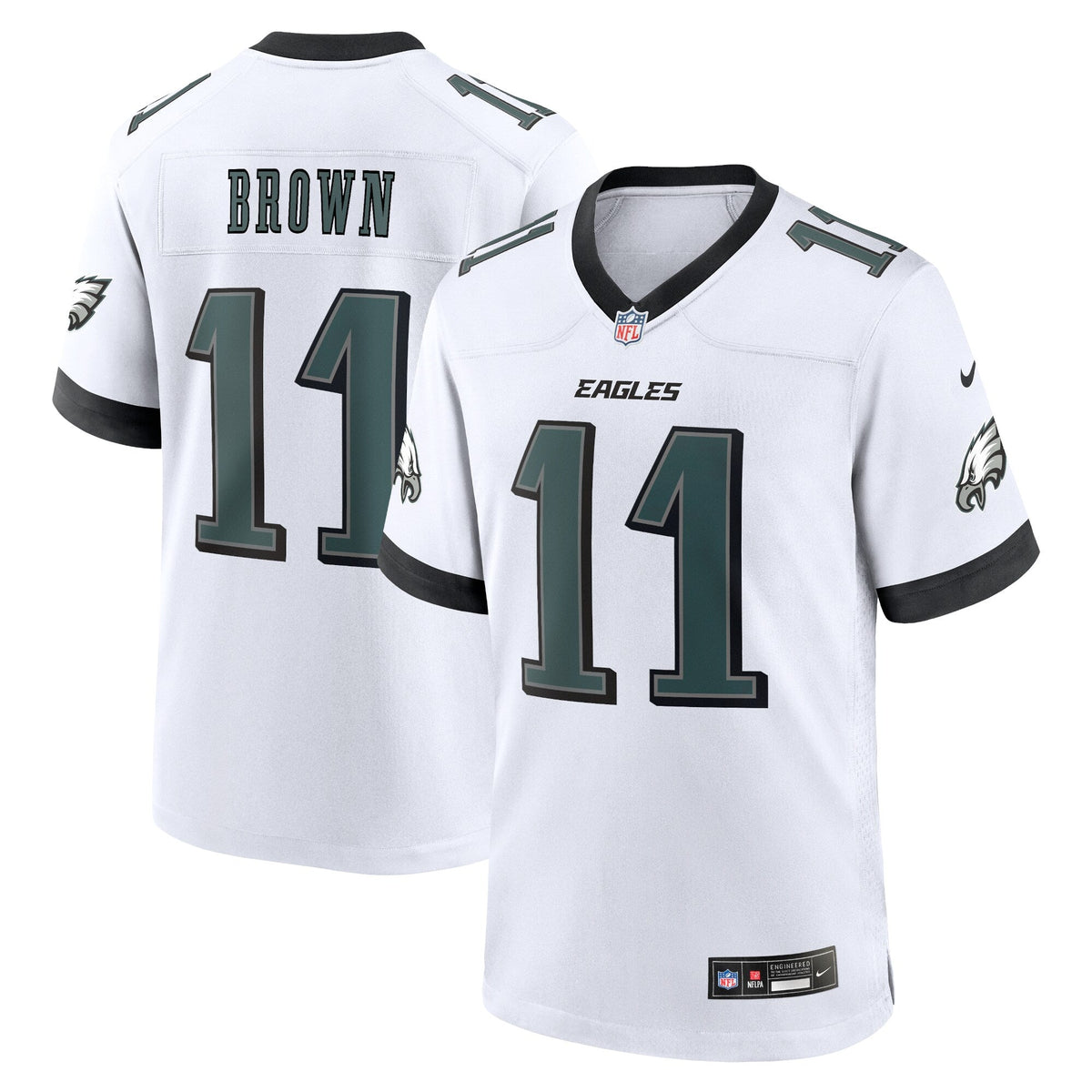 A.J. Brown Philadelphia Eagles Nike White Game Jersey - White