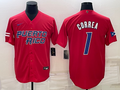 Men's 2023 World Baseball Classic #1 Carlos Correa Puerto Rico Red jersey