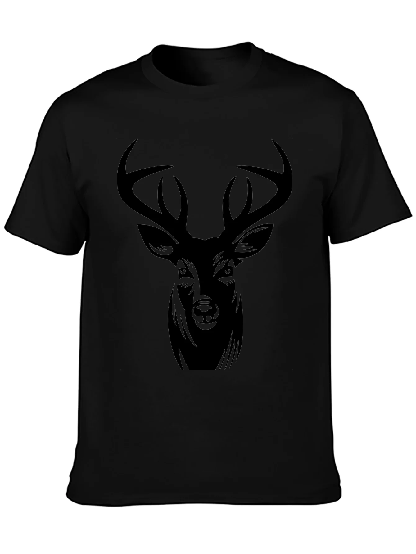 Black Deer Graphic Tee - Mens Casual T-Shirt