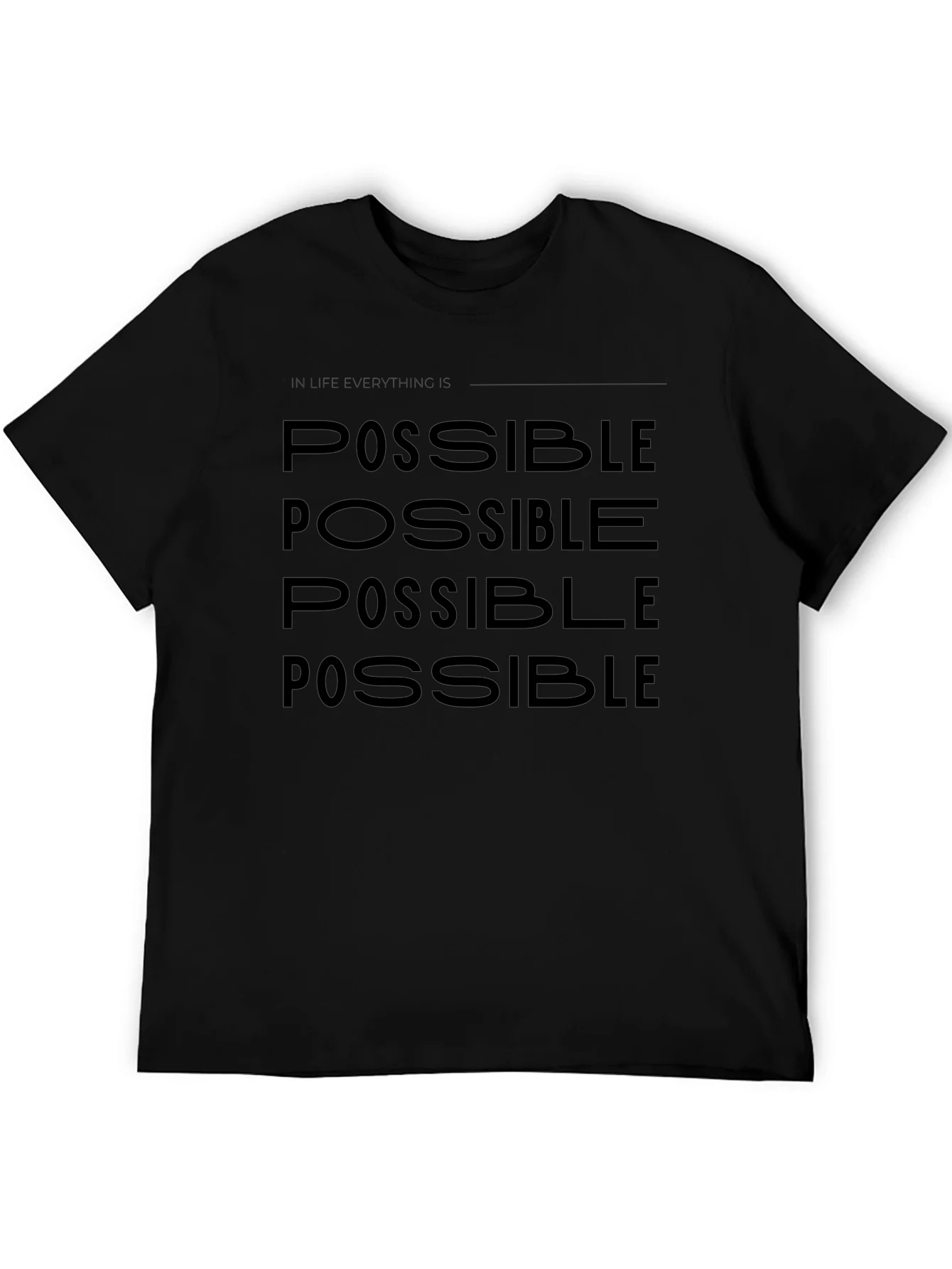 Possible Black Graphic Tee - Motivational Design