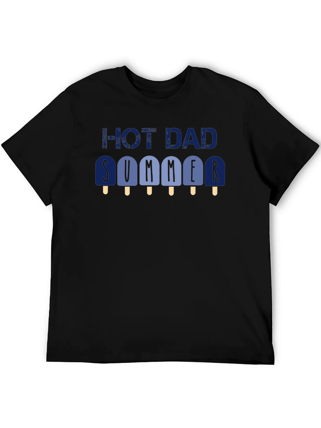 Hot Dad Summer Graphic T-Shirt - Black Crew Neck Tee
