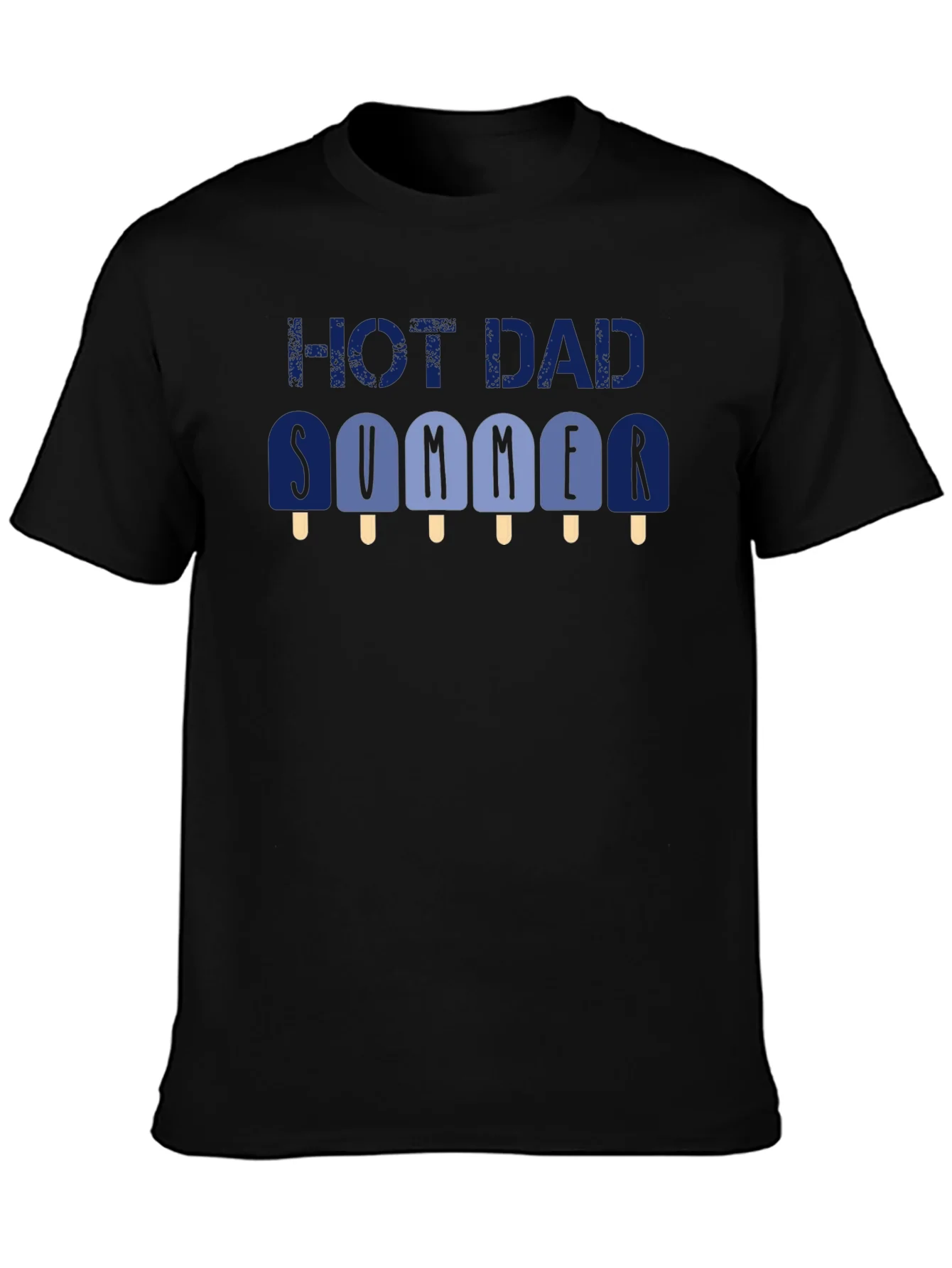 Hot Dad Summer Graphic T-Shirt - Black Crew Neck Tee