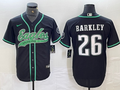 Men's Philadelphia Eagles Saquon Barkley #26 Black Player jersey Joint Edition