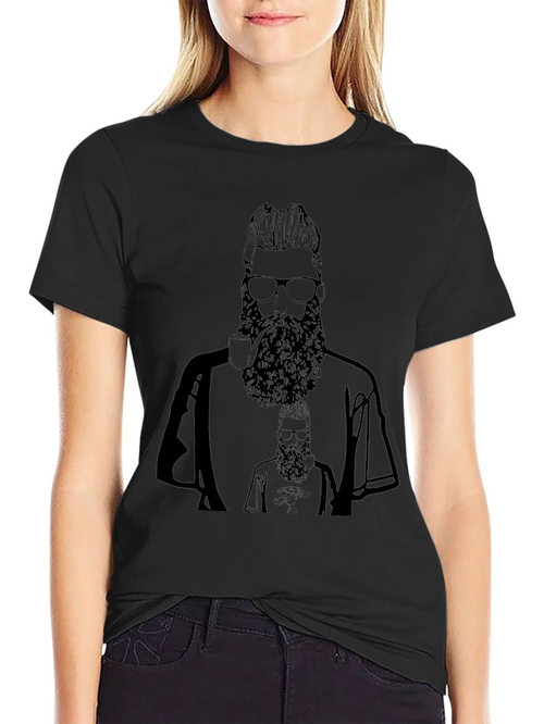 Bearded Man Graphic Tee - Black