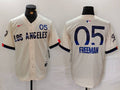 Men's Los Angeles Dodgers Freddie Freeman #5 Cream 2024 City Connect Limited Player jersey