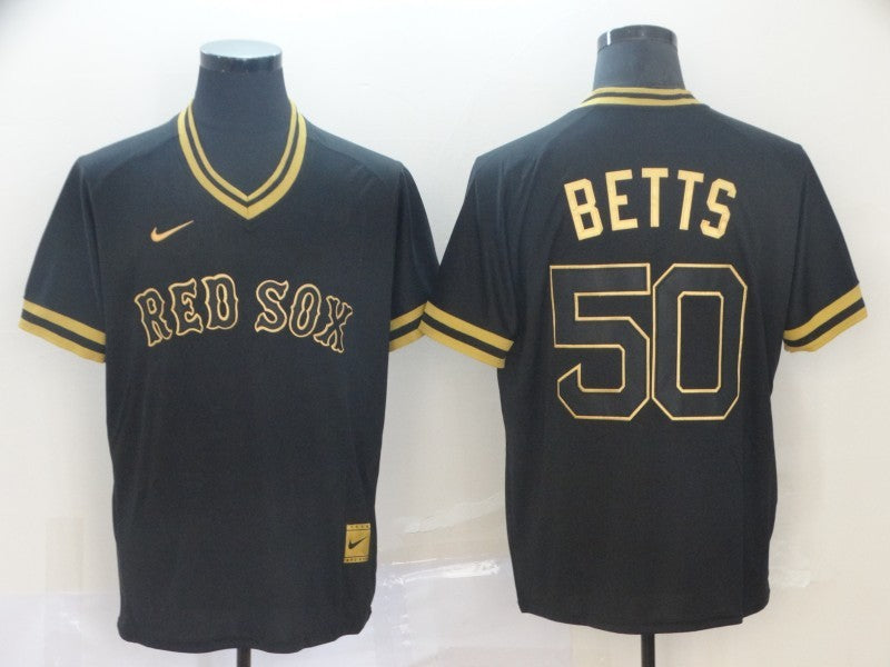 Men's Boston Red Sox Mookie Betts #50 Black Replica Baseball jersey
