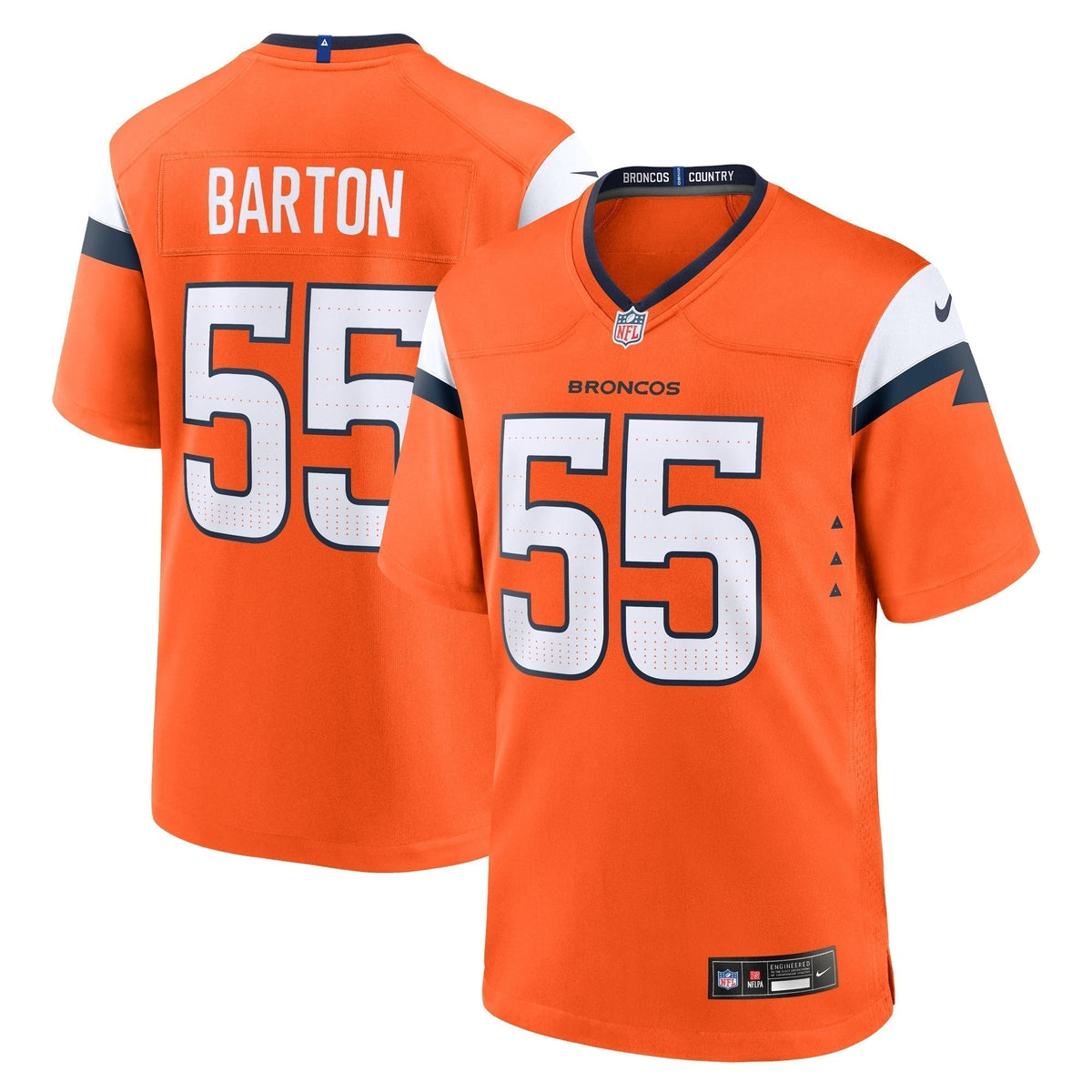 Cody Barton Denver Broncos Nike Game Jersey -  Orange