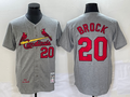 Men's St. Louis Cardinals Lou Brock #20 Gray Cooperstown Collection Player jersey
