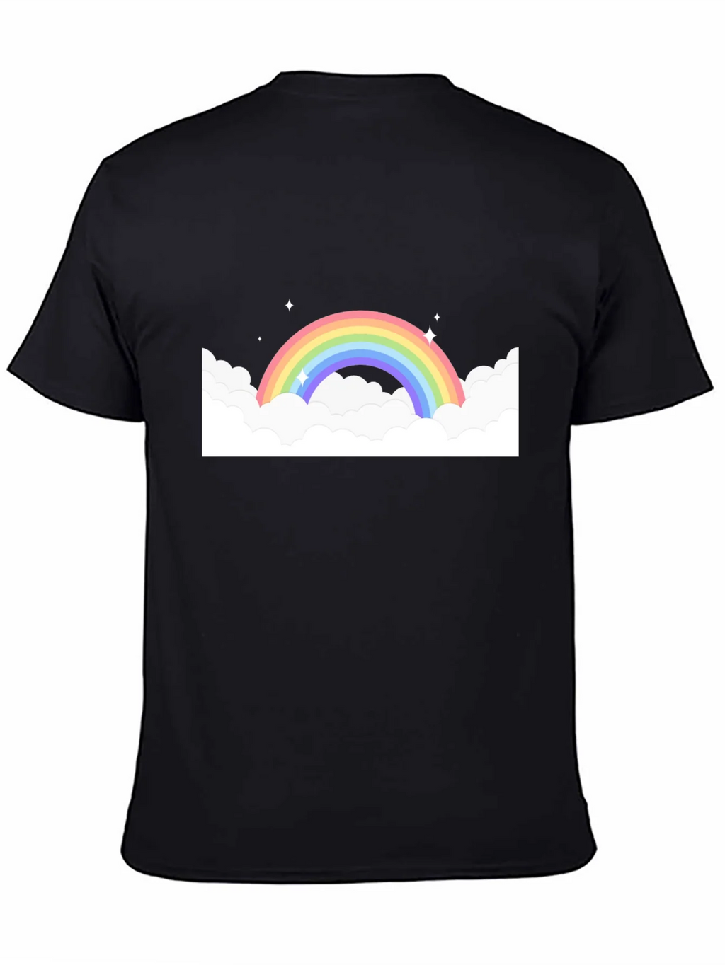 Rainbow Cloud Graphic Black Tee
