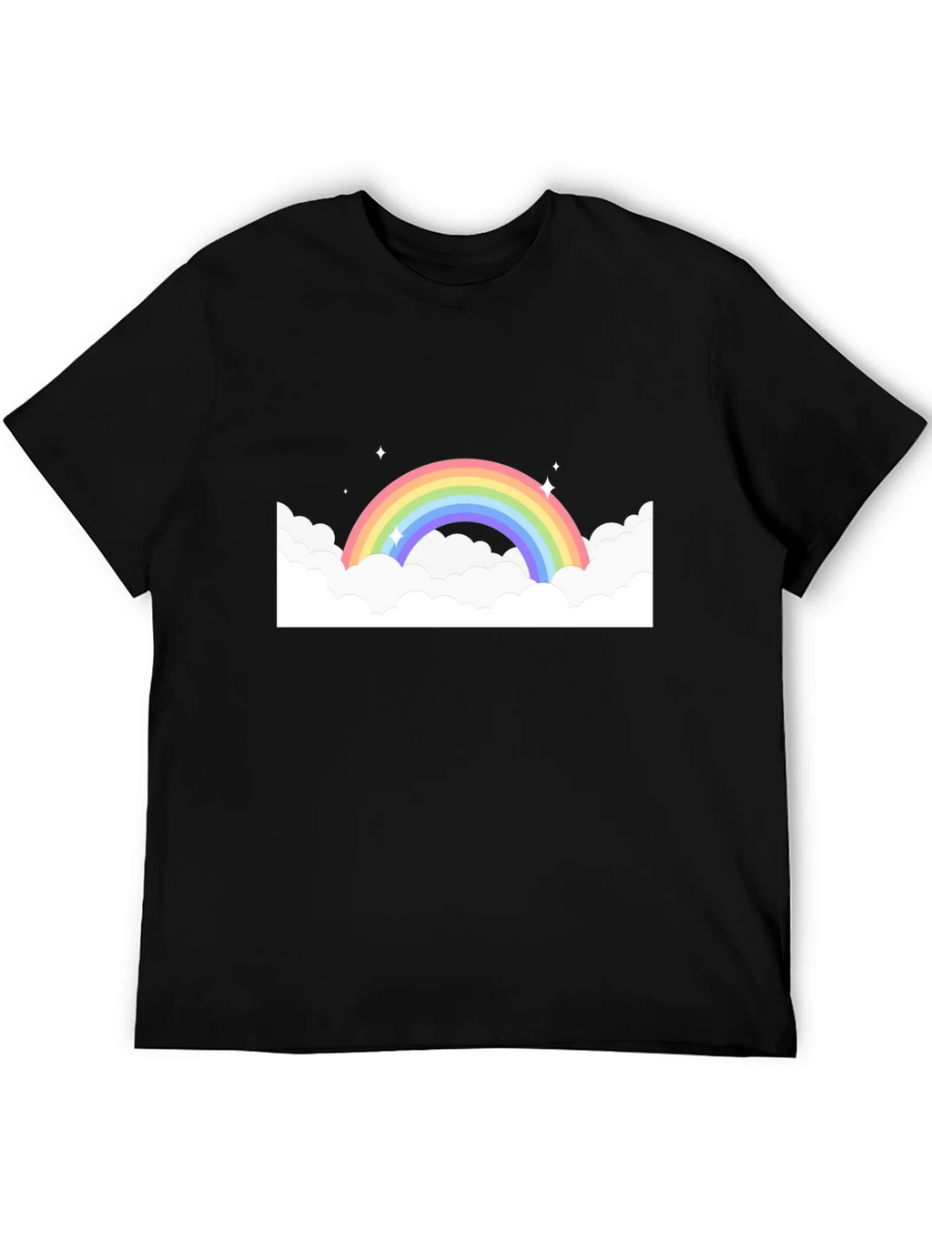 Rainbow Cloud Graphic Black Tee
