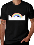 Rainbow Cloud Graphic Black Tee