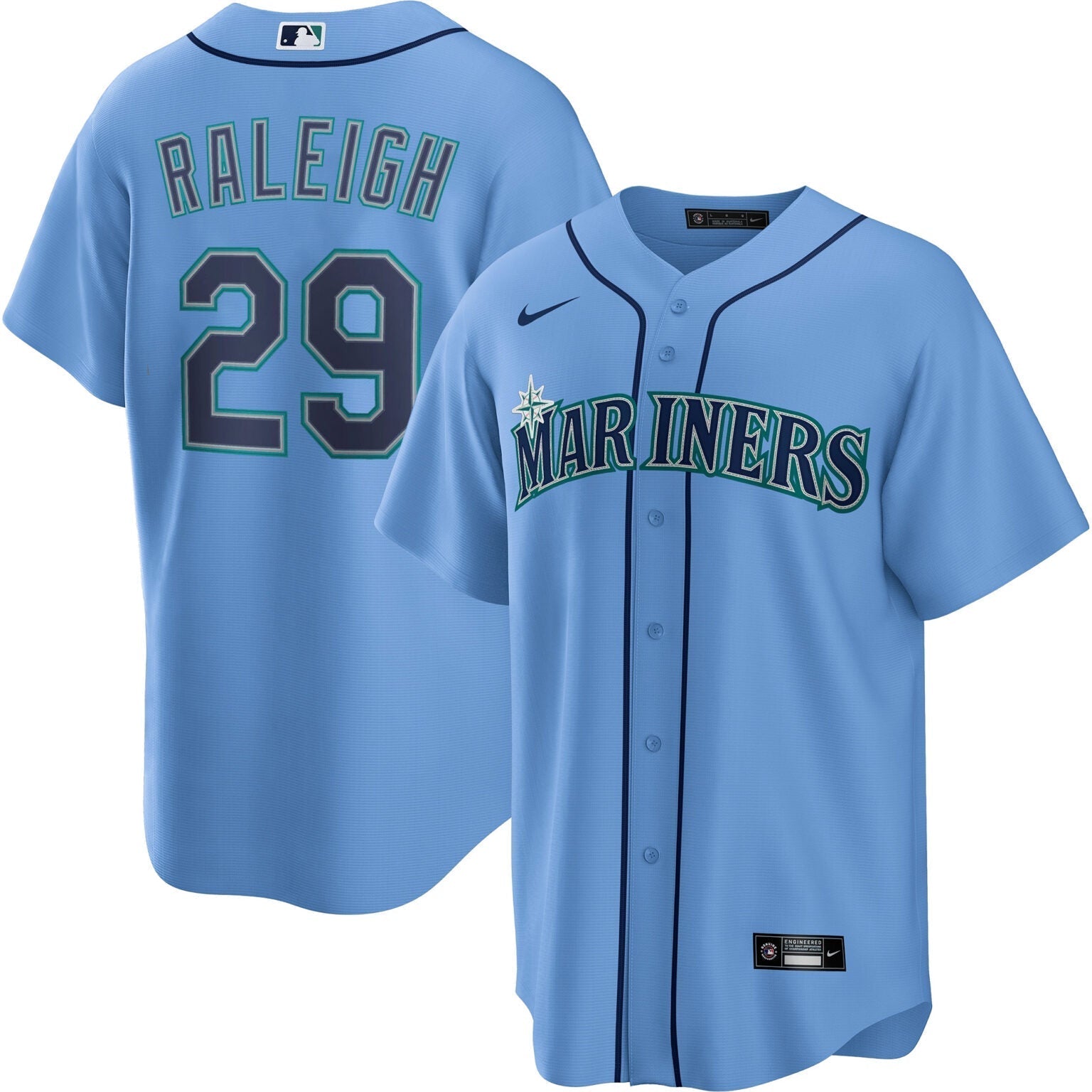 Cal Raleigh Seattle Mariners Alternate Jersey  Light Blue