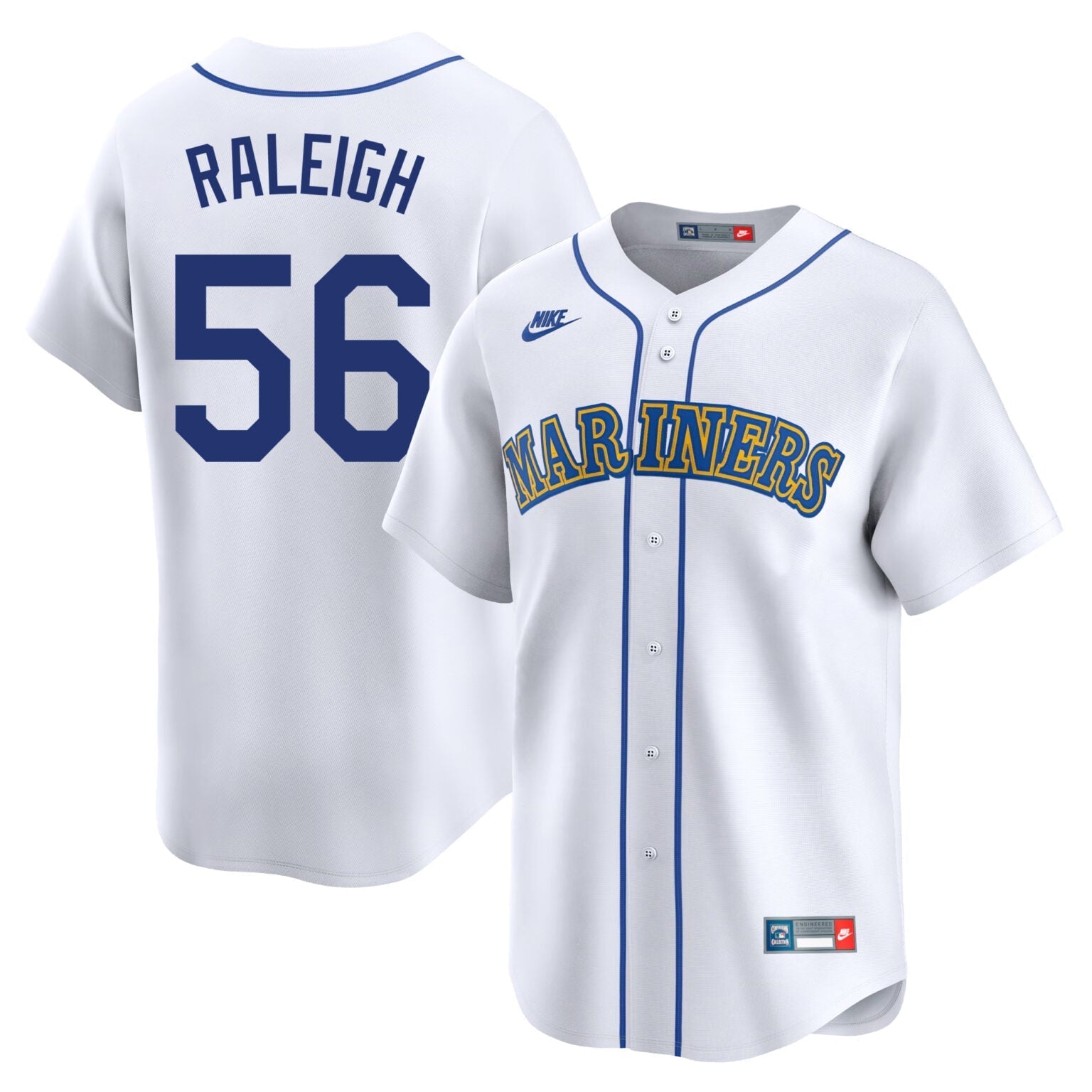 Cal Raleigh Seattle Mariners Throwback Jersey  White