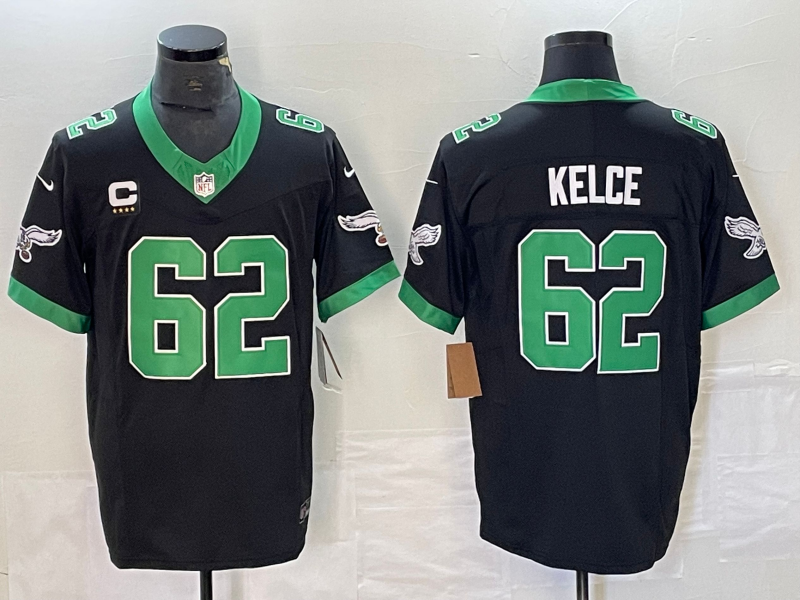 Men's Philadelphia Eagles Jason Kelce #62 Black Game Player jersey