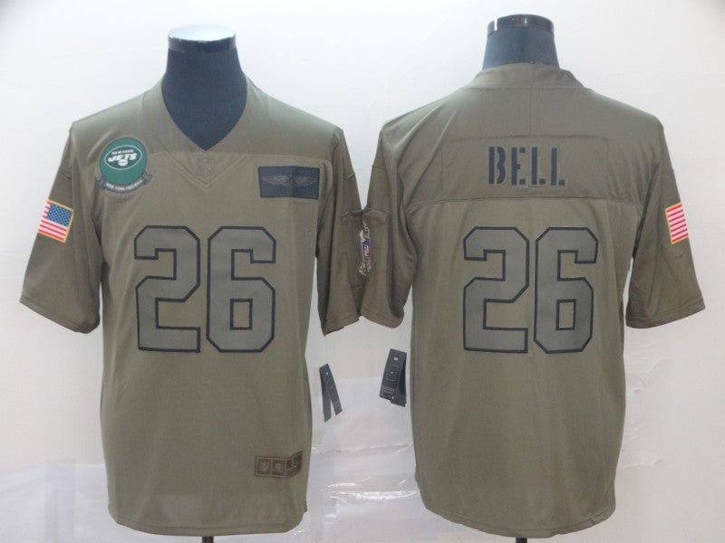 Men's New York Jets Le'Veon Bell #26 Brown Game jersey