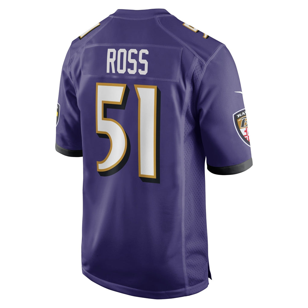 Josh Ross Baltimore Ravens Nike Game   Jersey - Purple