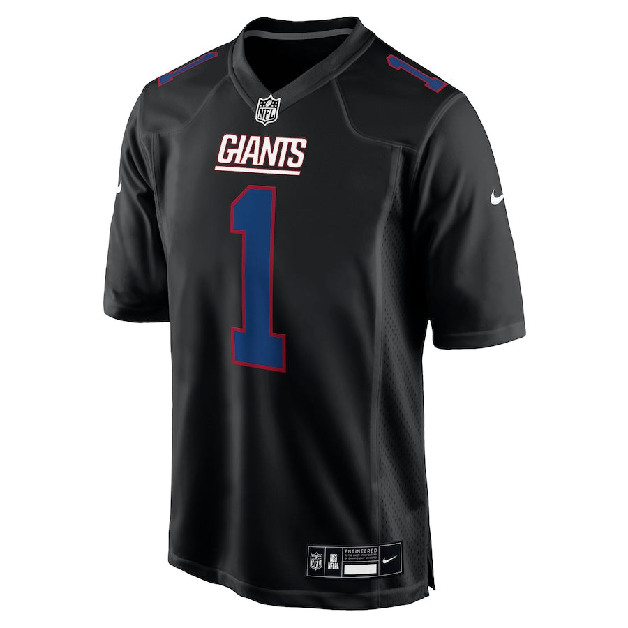 Men's New York Giants Malik Nabers Nike Carbon Black Fashion Jersey