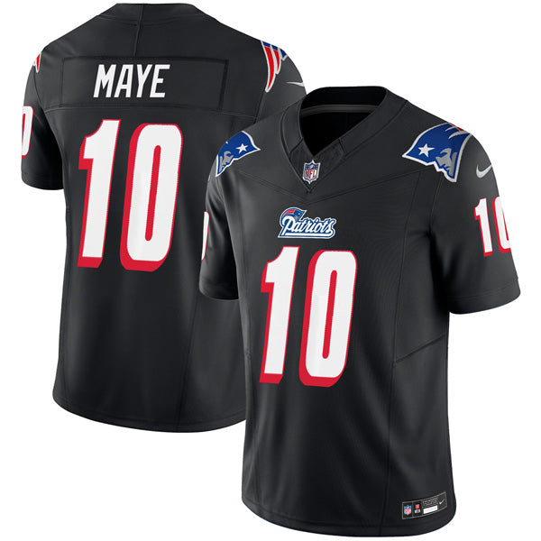 Drake Maye New England Patriots 1996 Throwback Stitched Jersey  Black
