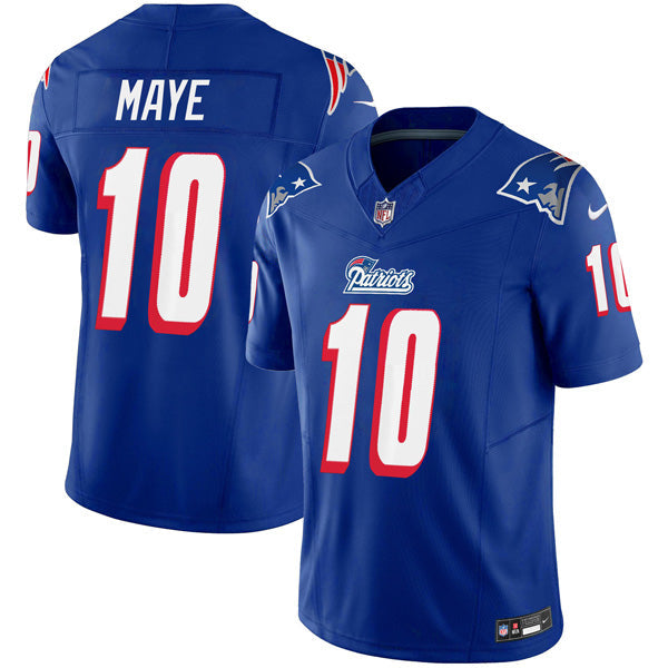 Drake Maye New England Patriots 1996 Throwback Stitched Jersey  Royal
