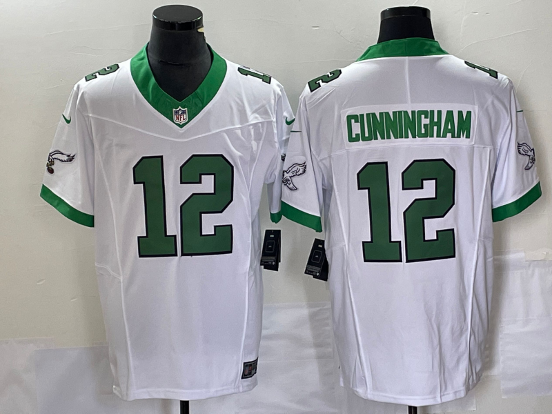 Men's Philadelphia Eagles Randall Cunningham #12 White Game jersey